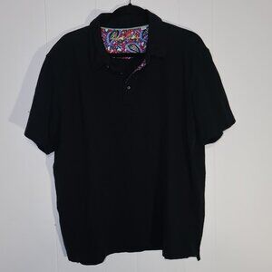 Robert Graham Short Sleeve Polo Shirt – Black (Men’s XL)